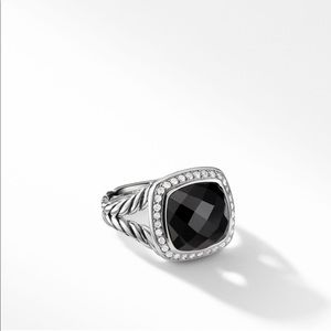 DY Albion Ring with Black Onyx and Pave Diamond